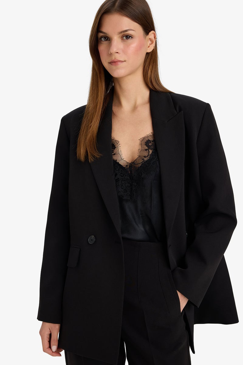 DeFacto Black Woman Oversize Fit Blazer Casual - Image 3